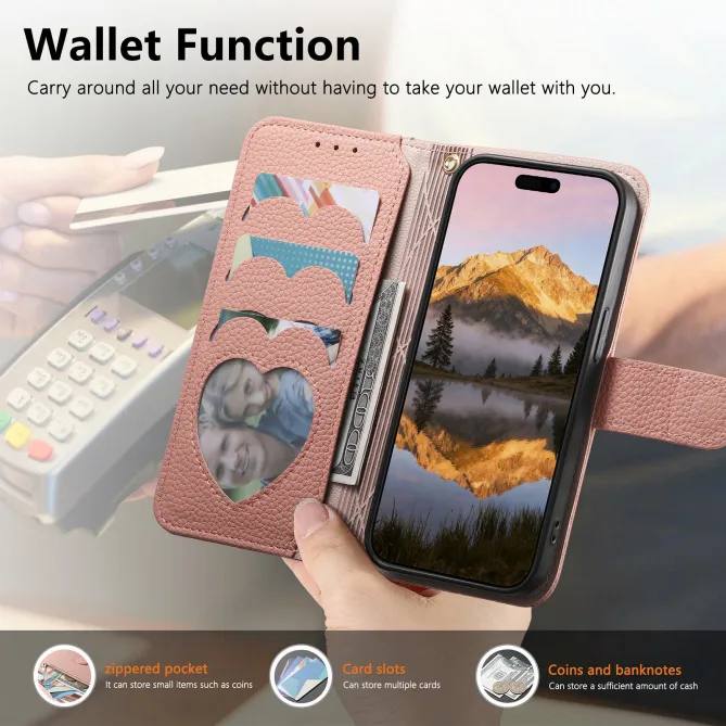 Housse Xiaomi 17T Pro Wallet Cœur Zippé