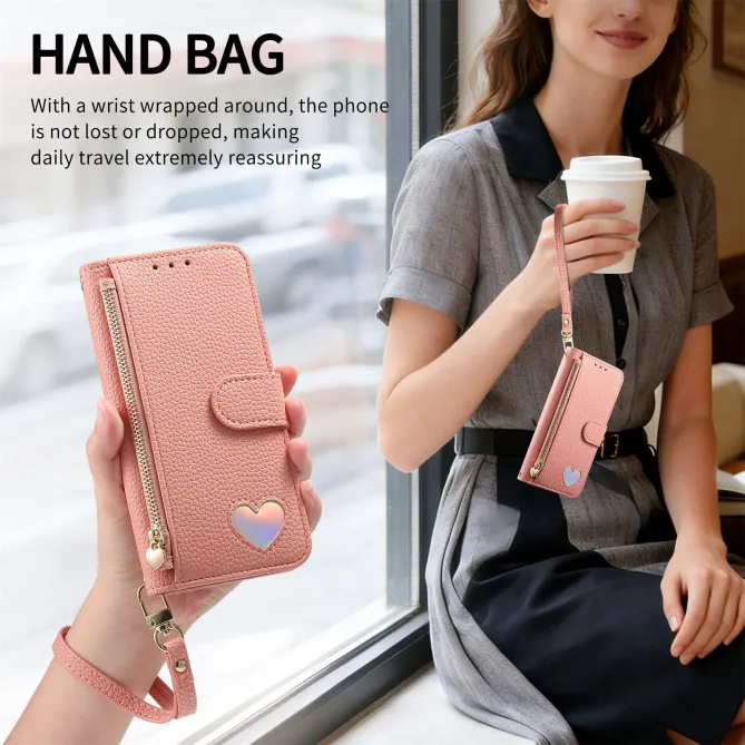 Housse Xiaomi 17T Pro Wallet Cœur Zippé