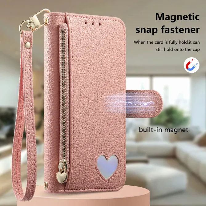 Housse Xiaomi 17T Pro Wallet Cœur Zippé