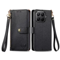 Housse Xiaomi 17T Pro Cœur Gravé Zippé Anti-RFID