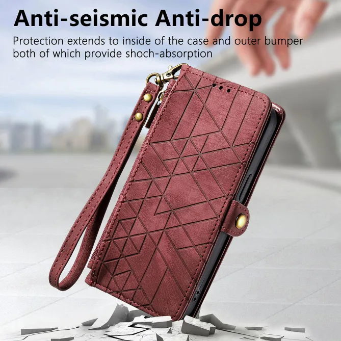 Housse Xiaomi 17T Pro Géométrie Zippée Lanière
