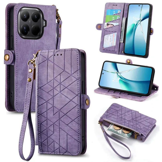 Housse Xiaomi 17T Pro Géométrie Zippée Lanière