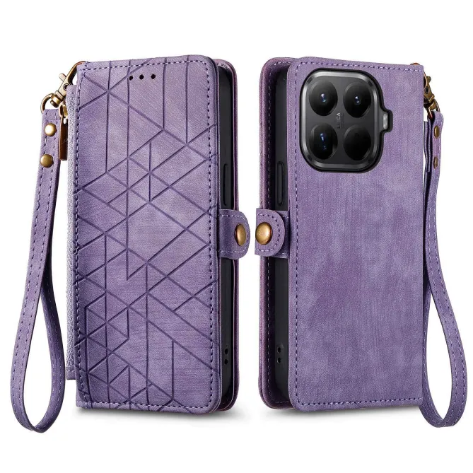 Housse Xiaomi 17T Pro Géométrie Zippée Lanière