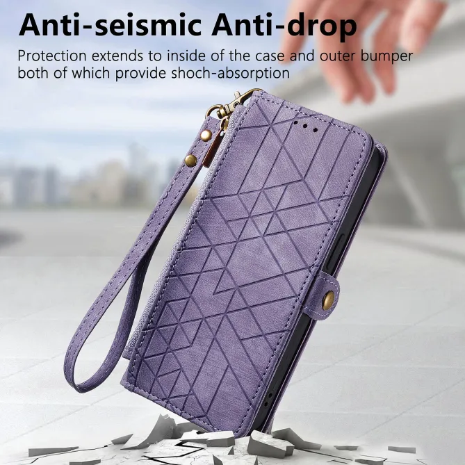 Housse Xiaomi 17T Pro Géométrie Zippée Lanière
