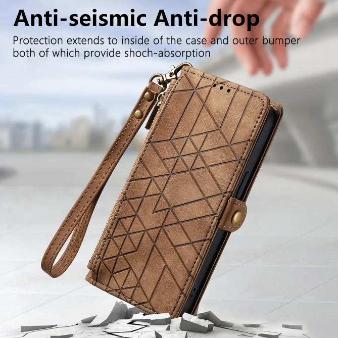 Housse Xiaomi 17T Pro Géométrie Zippée Lanière