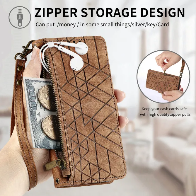Housse Xiaomi 17T Pro Géométrie Zippée Lanière