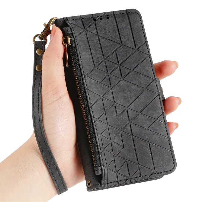 Housse Xiaomi 17T Pro Géométrie Zippée Lanière