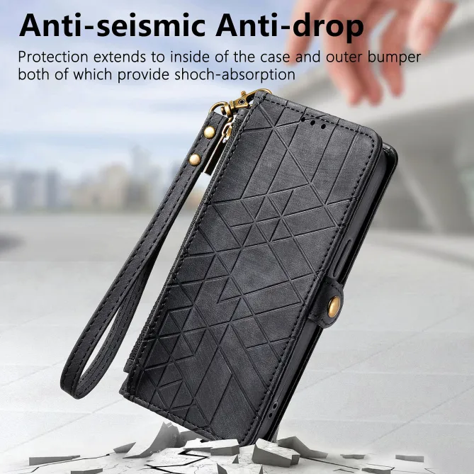 Housse Xiaomi 17T Pro Géométrie Zippée Lanière
