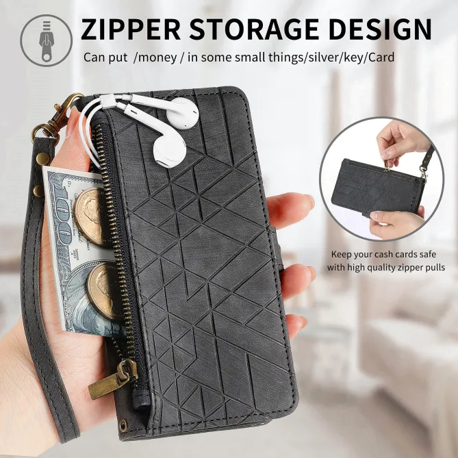 Housse Xiaomi 17T Pro Géométrie Zippée Lanière