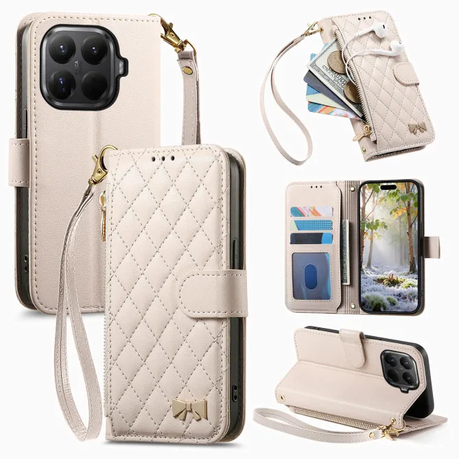 Housse Xiaomi 17T Pro Matelassée Nœud Zippée