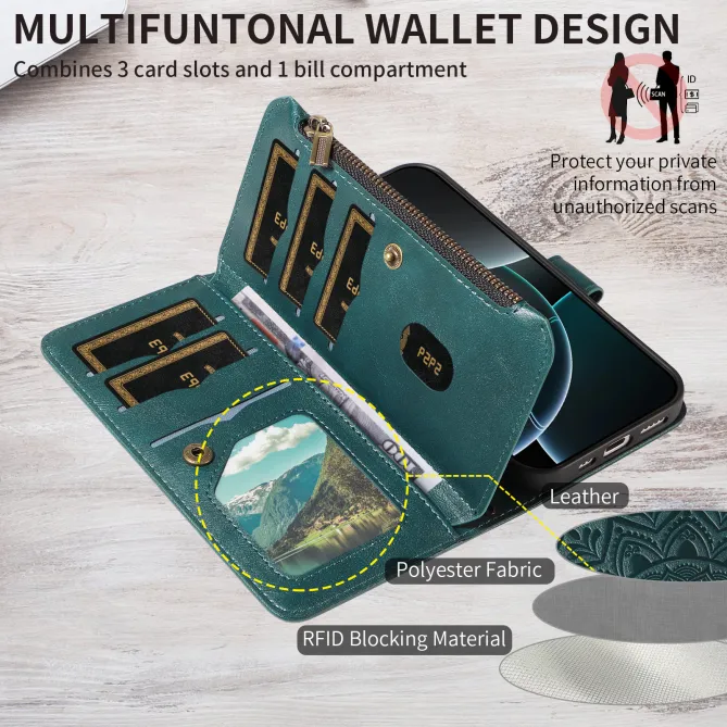 Housse Xiaomi 17T Pro Mandala Zippée 9 Cartes