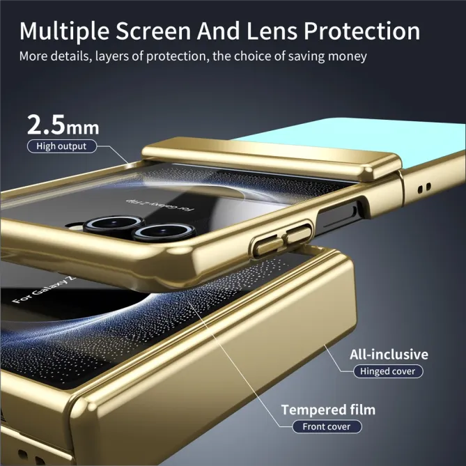 Coque Samsung Galaxy Z Flip 8 Chromée Verre Trempé Charnière