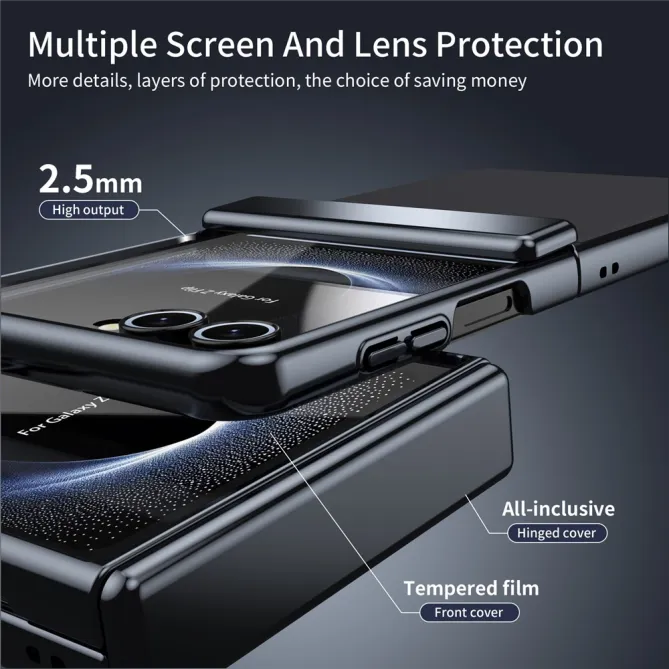 Coque Samsung Galaxy Z Flip 8 Chromée Verre Trempé Charnière