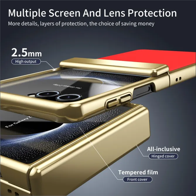 Coque Samsung Galaxy Z Flip 8 Chromée Verre Trempé Charnière