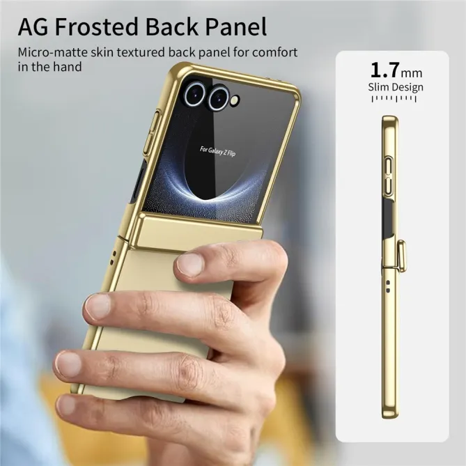 Coque Samsung Galaxy Z Flip 8 Chromée Verre Trempé Charnière