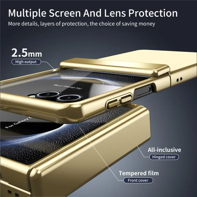 Coque Samsung Galaxy Z Flip 8 Chromée Verre Trempé Charnière