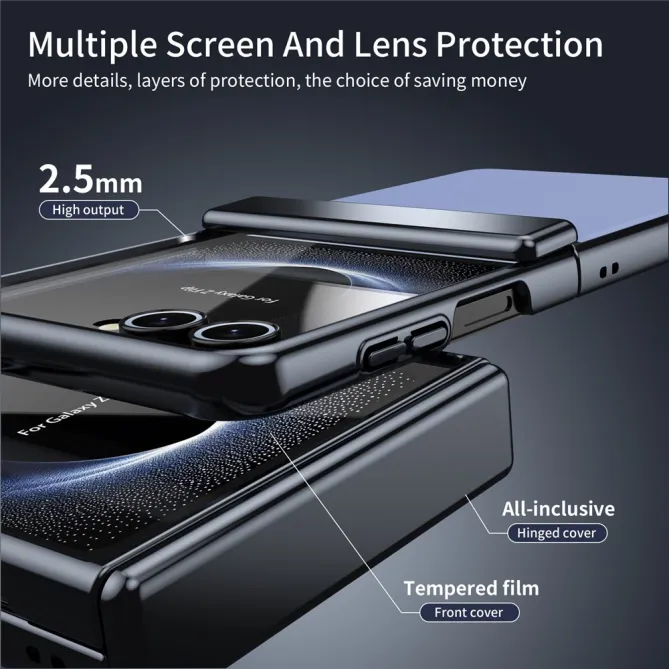 Coque Samsung Galaxy Z Flip 8 Chromée Verre Trempé Charnière