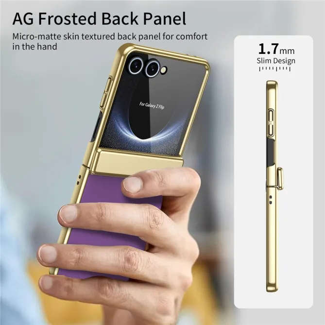 Coque Samsung Galaxy Z Flip 8 Chromée Verre Trempé Charnière