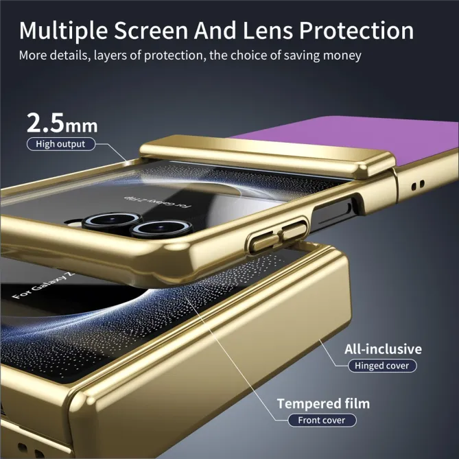 Coque Samsung Galaxy Z Flip 8 Chromée Verre Trempé Charnière