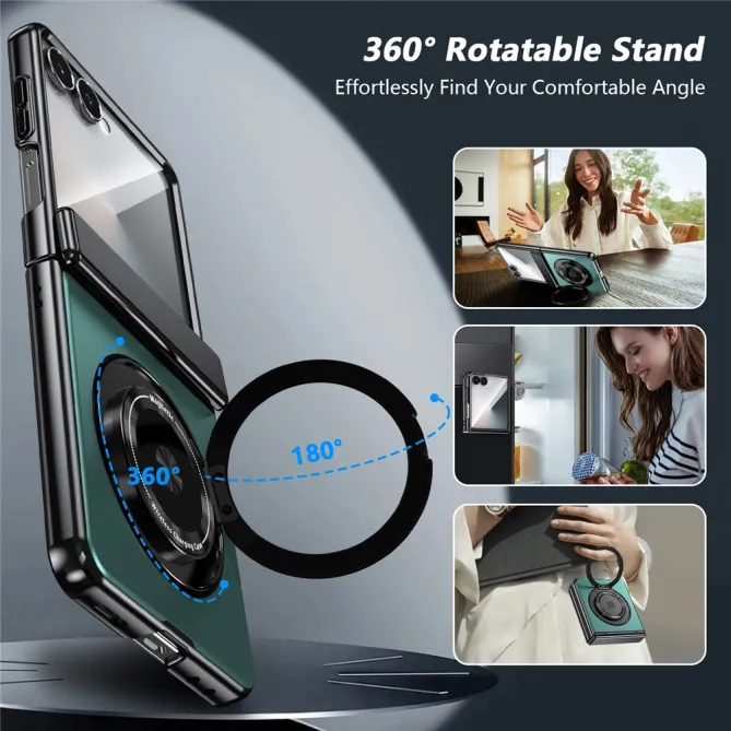 Coque Samsung Galaxy Z Flip 8 Magnétique Anneau Rotatif Charnière