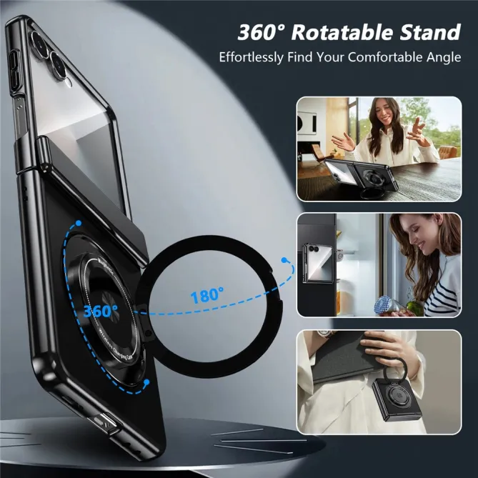 Coque Samsung Galaxy Z Flip 8 Magnétique Anneau Rotatif Charnière