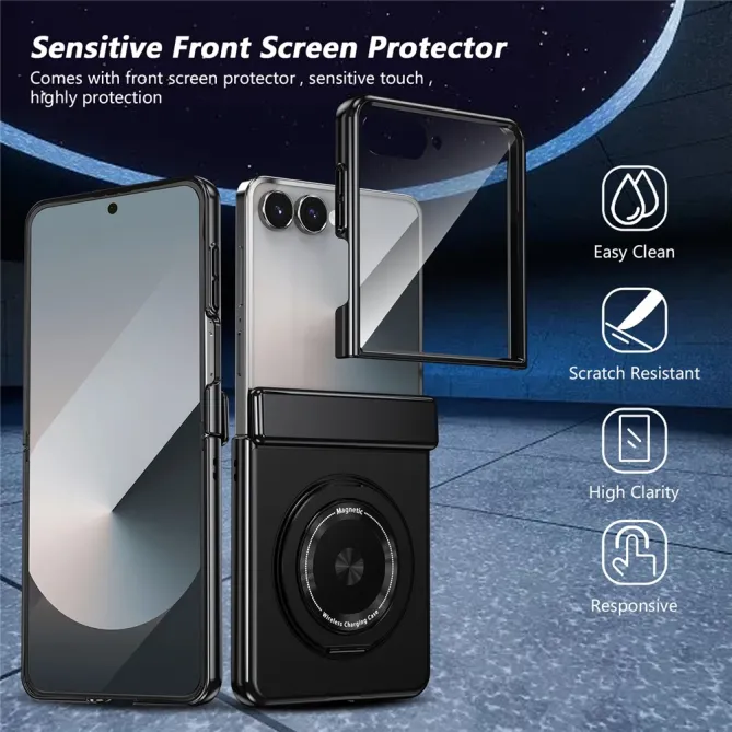 Coque Samsung Galaxy Z Flip 8 Magnétique Anneau Rotatif Charnière