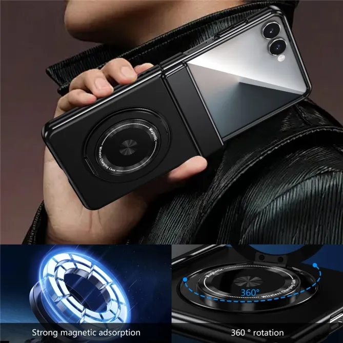 Coque Samsung Galaxy Z Flip 8 Magnétique Anneau Rotatif Charnière