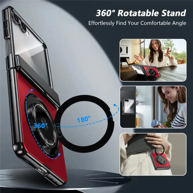 Coque Samsung Galaxy Z Flip 8 Magnétique Anneau Rotatif Charnière