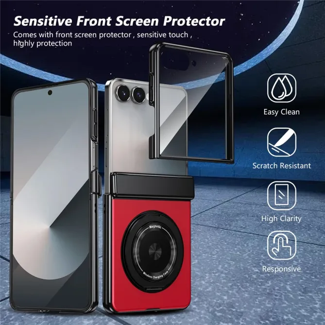 Coque Samsung Galaxy Z Flip 8 Magnétique Anneau Rotatif Charnière