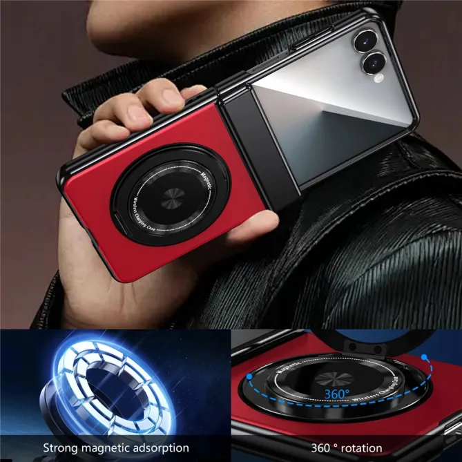 Coque Samsung Galaxy Z Flip 8 Magnétique Anneau Rotatif Charnière