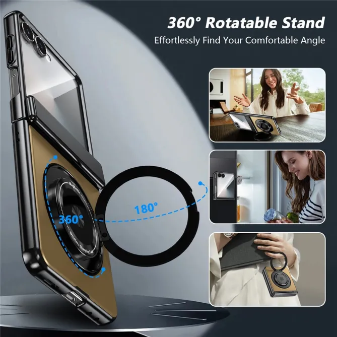 Coque Samsung Galaxy Z Flip 8 Magnétique Anneau Rotatif Charnière