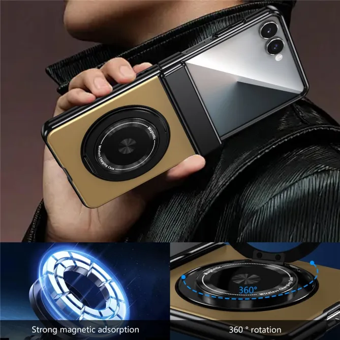 Coque Samsung Galaxy Z Flip 8 Magnétique Anneau Rotatif Charnière