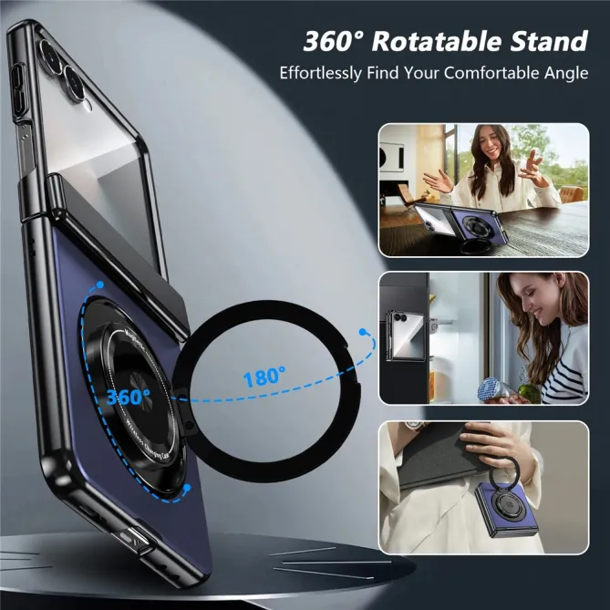 Coque Samsung Galaxy Z Flip 8 Magnétique Anneau Rotatif Charnière