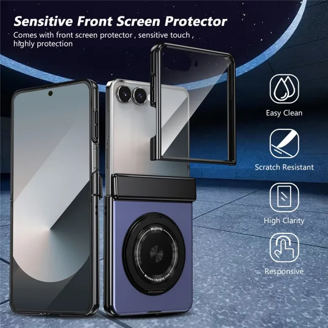 Coque Samsung Galaxy Z Flip 8 Magnétique Anneau Rotatif Charnière