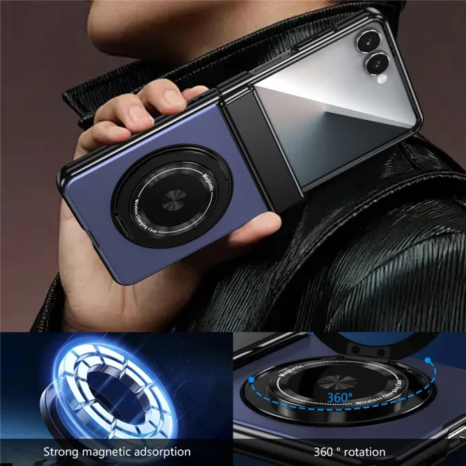 Coque Samsung Galaxy Z Flip 8 Magnétique Anneau Rotatif Charnière