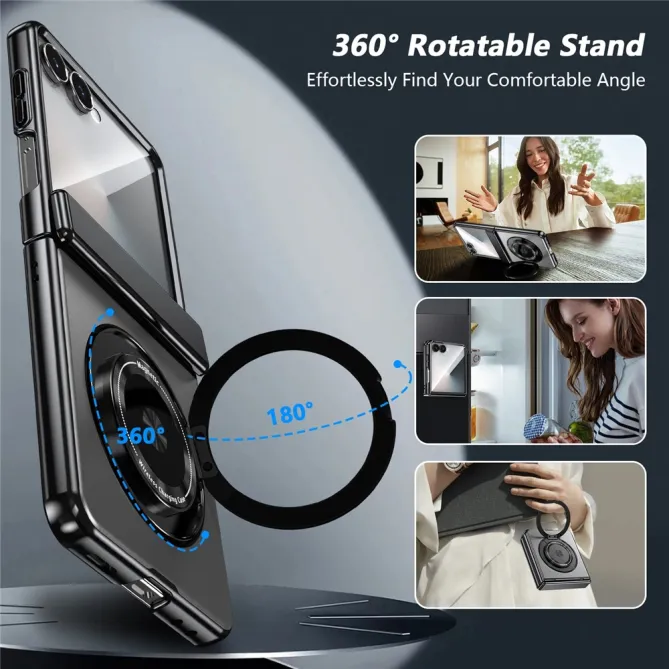Coque Samsung Galaxy Z Flip 8 Magnétique Anneau Rotatif Charnière