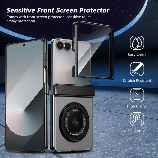 Coque Samsung Galaxy Z Flip 8 Magnétique Anneau Rotatif Charnière