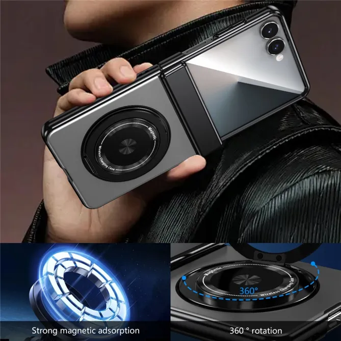 Coque Samsung Galaxy Z Flip 8 Magnétique Anneau Rotatif Charnière