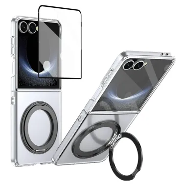 Coque Samsung Galaxy Z Flip 8 Transparente Magnétique Support Métal