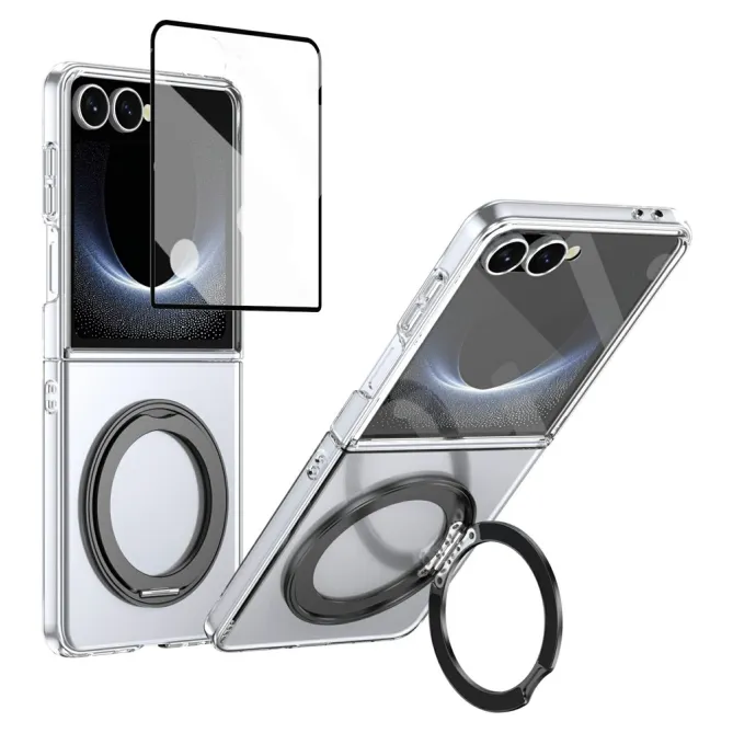 Coque Samsung Galaxy Z Flip 8 Transparente Magnétique Support Métal