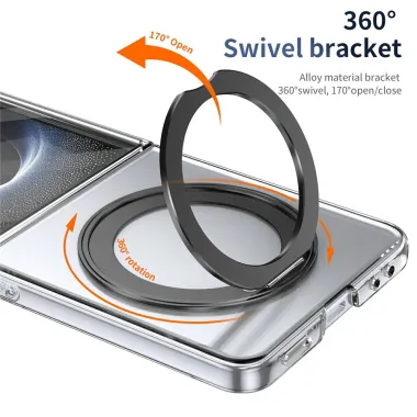 Coque Samsung Galaxy Z Flip 8 Transparente Magnétique Support Métal