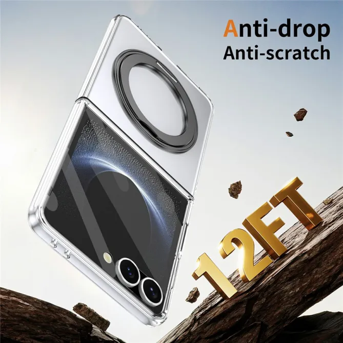 Coque Samsung Galaxy Z Flip 8 Transparente Magnétique Support Métal