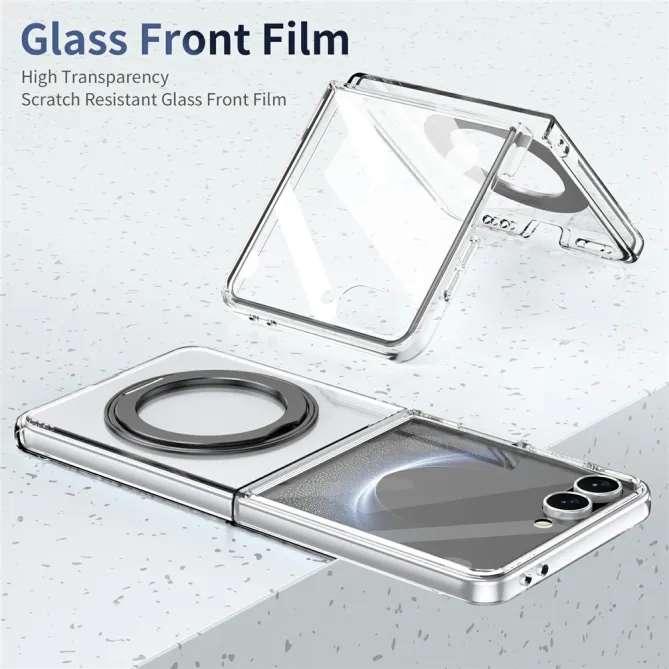 Coque Samsung Galaxy Z Flip 8 Transparente Magnétique Support Métal