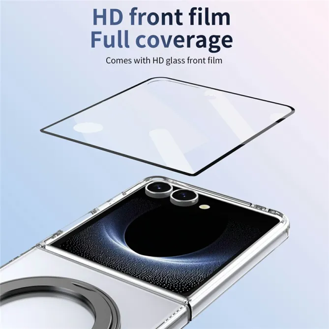 Coque Samsung Galaxy Z Flip 8 Transparente Magnétique Support Métal