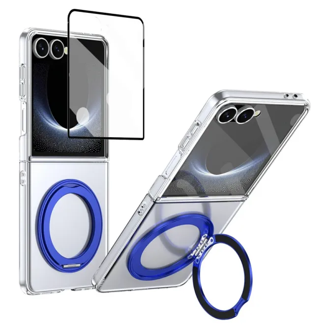 Coque Samsung Galaxy Z Flip 8 Transparente Magnétique Support Métal
