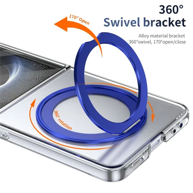Coque Samsung Galaxy Z Flip 8 Transparente Magnétique Support Métal