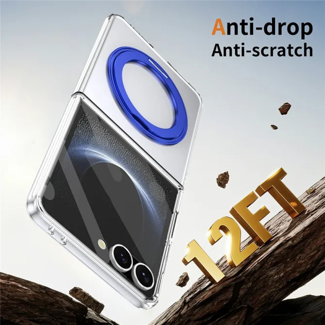 Coque Samsung Galaxy Z Flip 8 Transparente Magnétique Support Métal