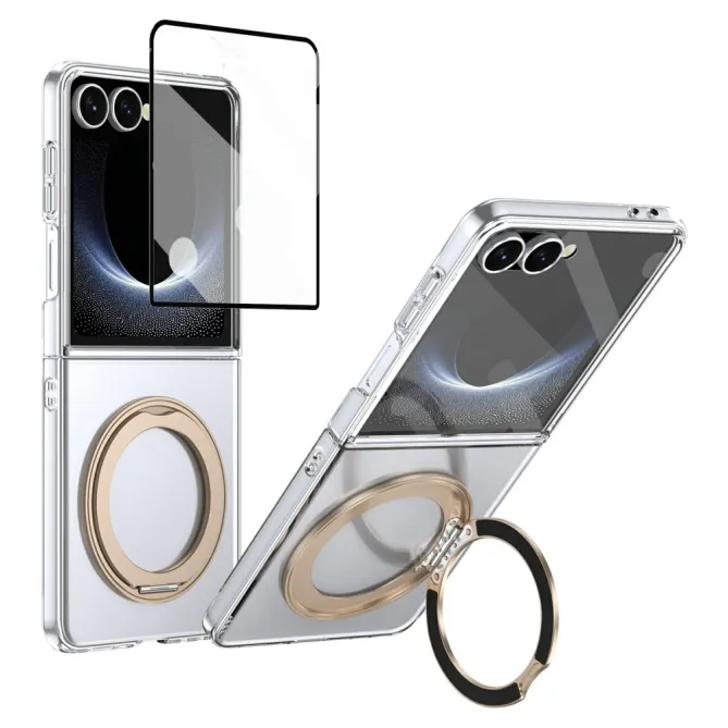 Coque Samsung Galaxy Z Flip 8 Transparente Magnétique Support Métal