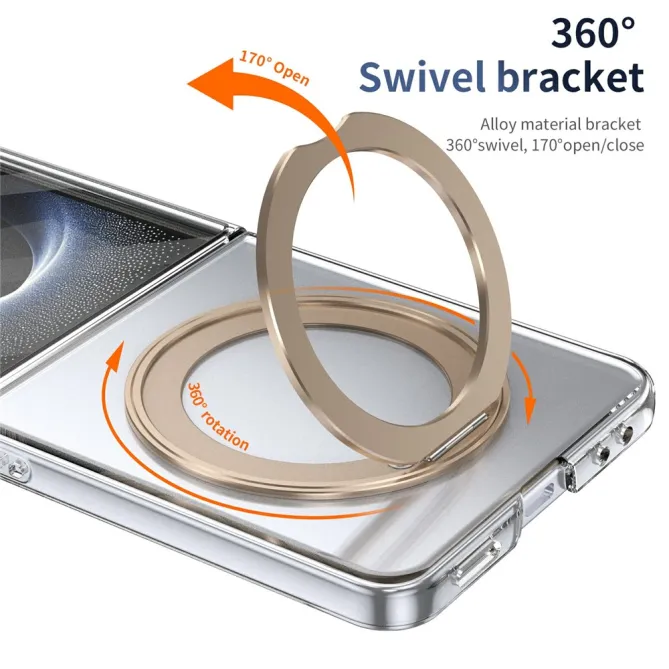 Coque Samsung Galaxy Z Flip 8 Transparente Magnétique Support Métal