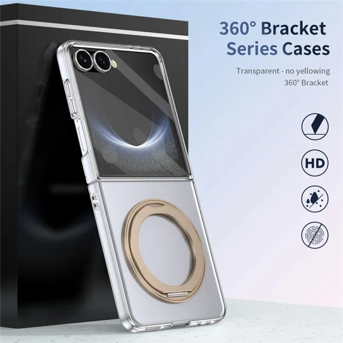 Coque Samsung Galaxy Z Flip 8 Transparente Magnétique Support Métal
